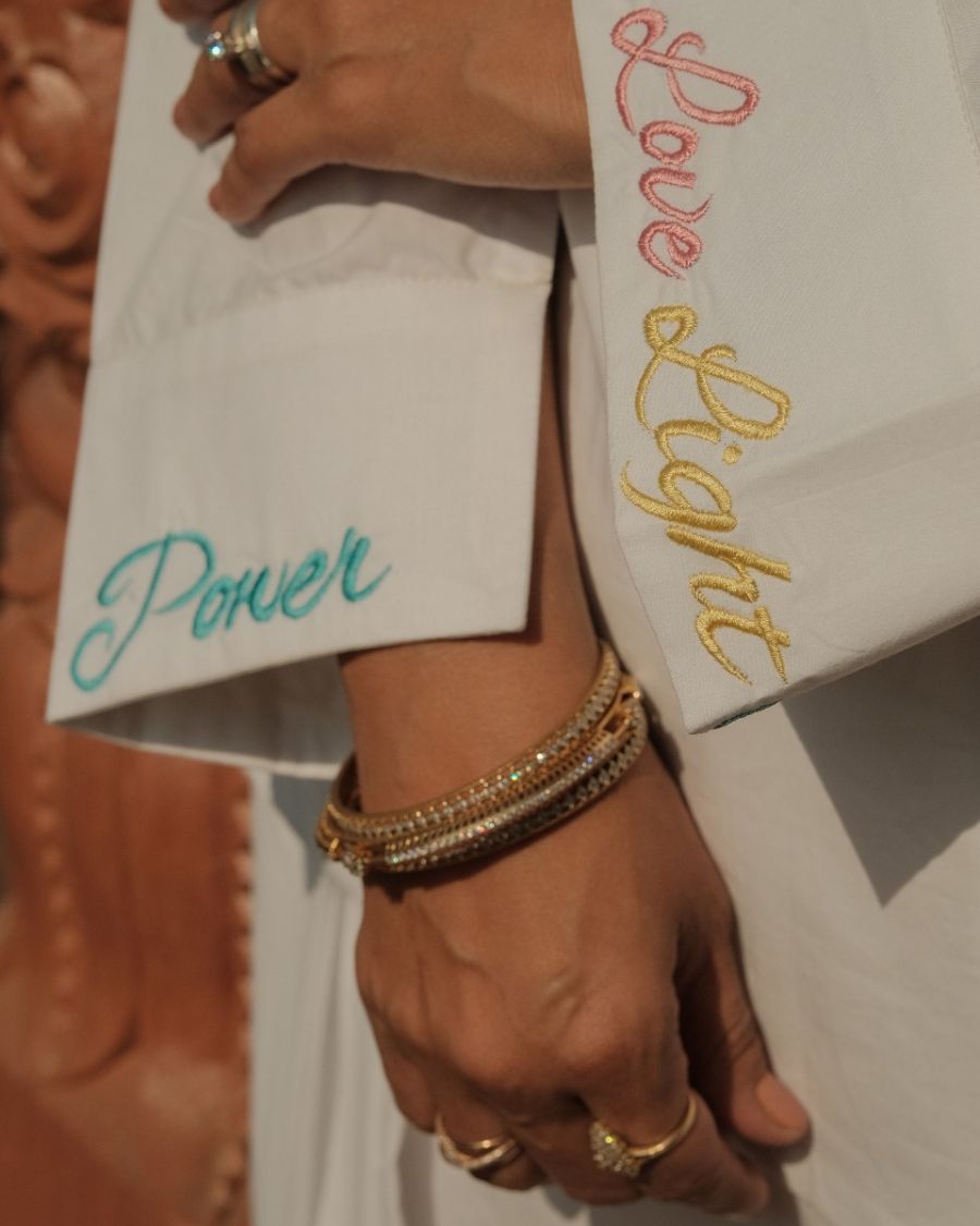 Sophisticated Vintage-Inspired, Love Light & Power Short Kurta with A Groovy Dhoti in Luminous White. 