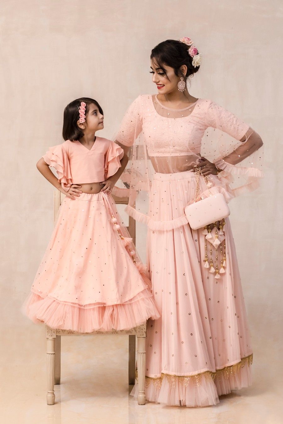 The Mandarin Peach Collection - Mother-Daughter Combo